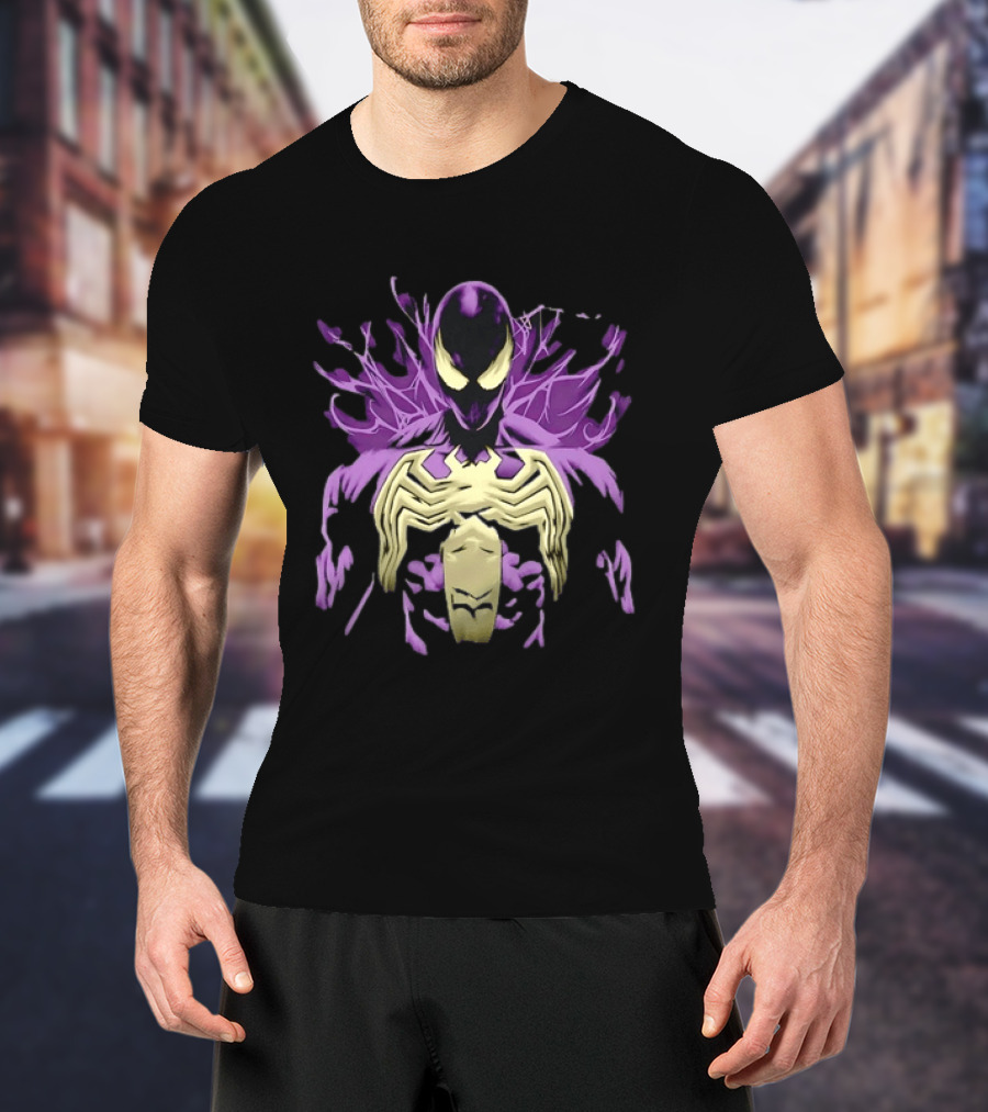 Venom Marvel Symbiote Spider Man Purple Black White T-Shirt