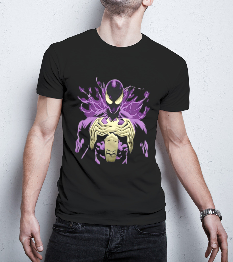 Venom Marvel Symbiote Spider Man Purple Black White T-Shirt