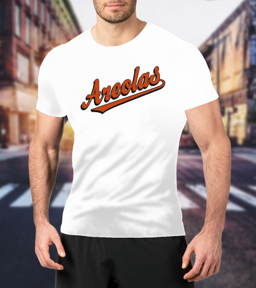 Areolas Script Sporty Baseball Style Retro Font T-Shirt