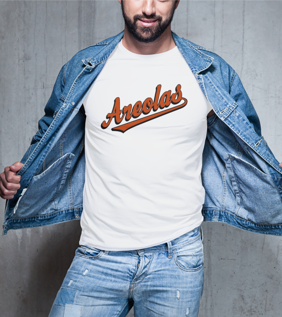 Areolas Script Sporty Baseball Style Retro Font T-Shirt