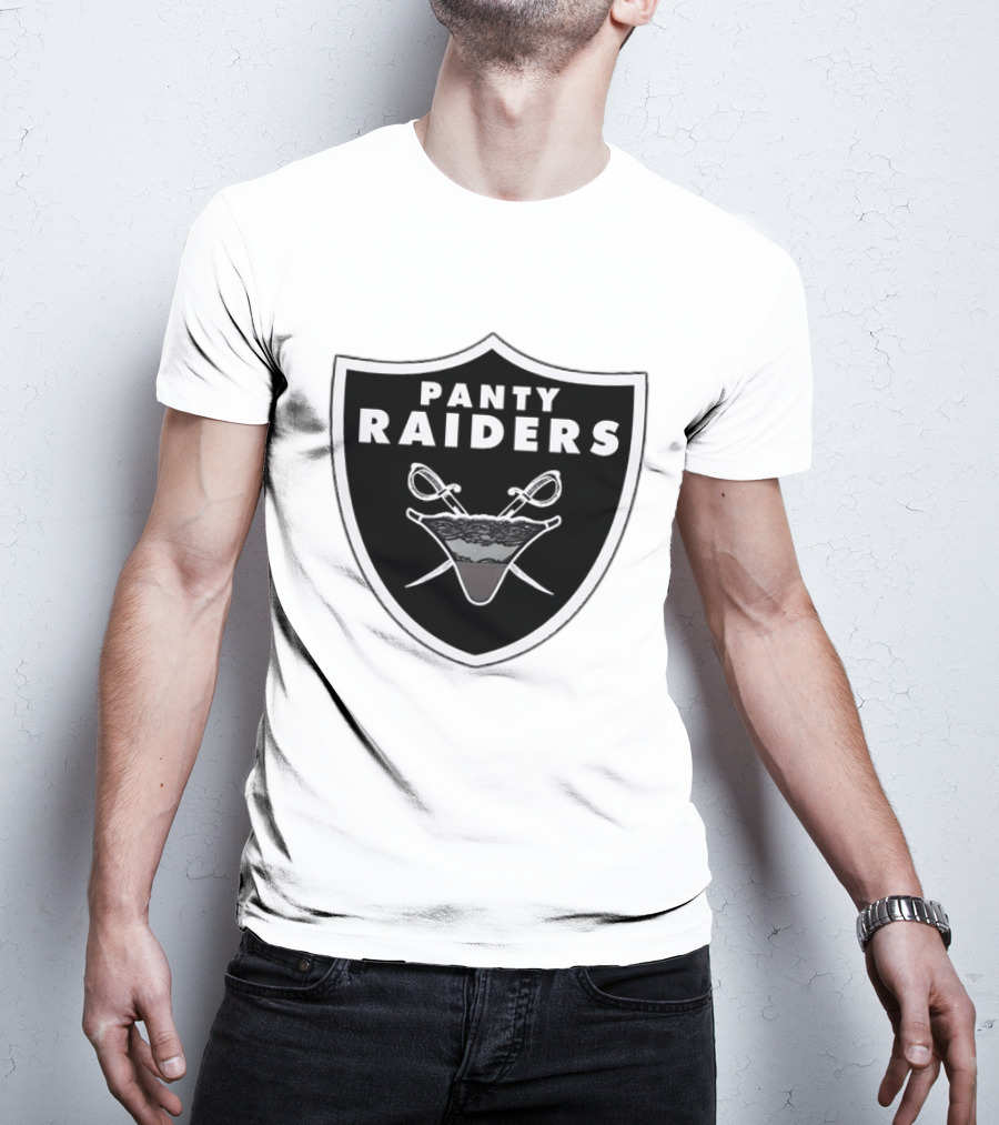Las Vegas Panty Raiders Shield Swords And Underwear Crest T-Shirt