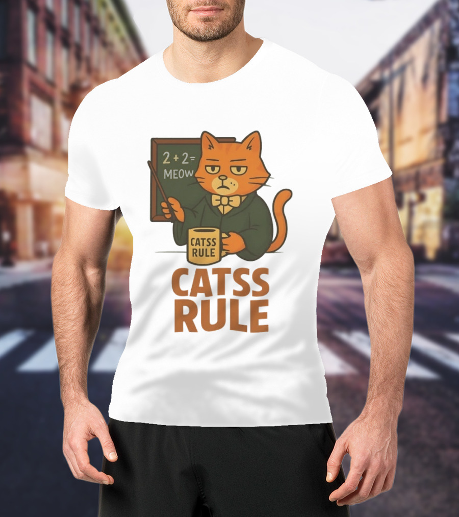 Catss Rule Teacher 2+2 Equals Meow Coffee T-Shirt