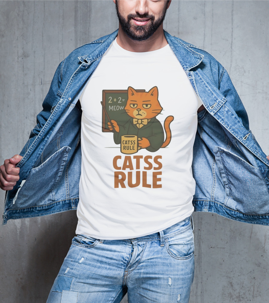 Catss Rule Teacher 2+2 Equals Meow Coffee T-Shirt