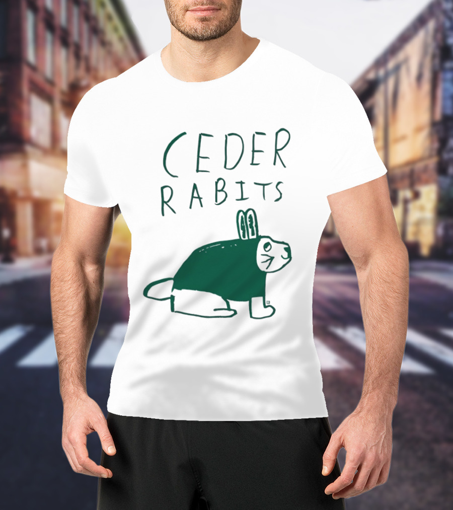 Ceder Rabits Hand Drawn Rabbit Bunny Sketch T-Shirt
