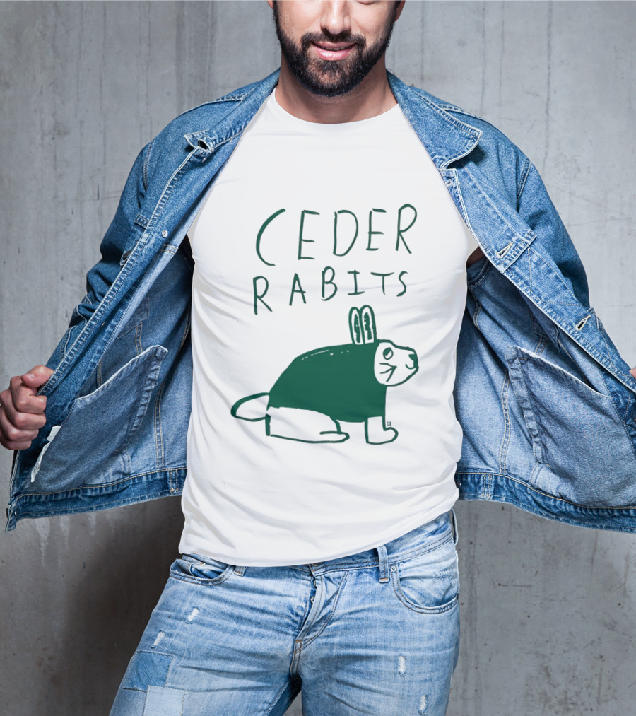 Ceder Rabits Hand Drawn Rabbit Bunny Sketch T-Shirt