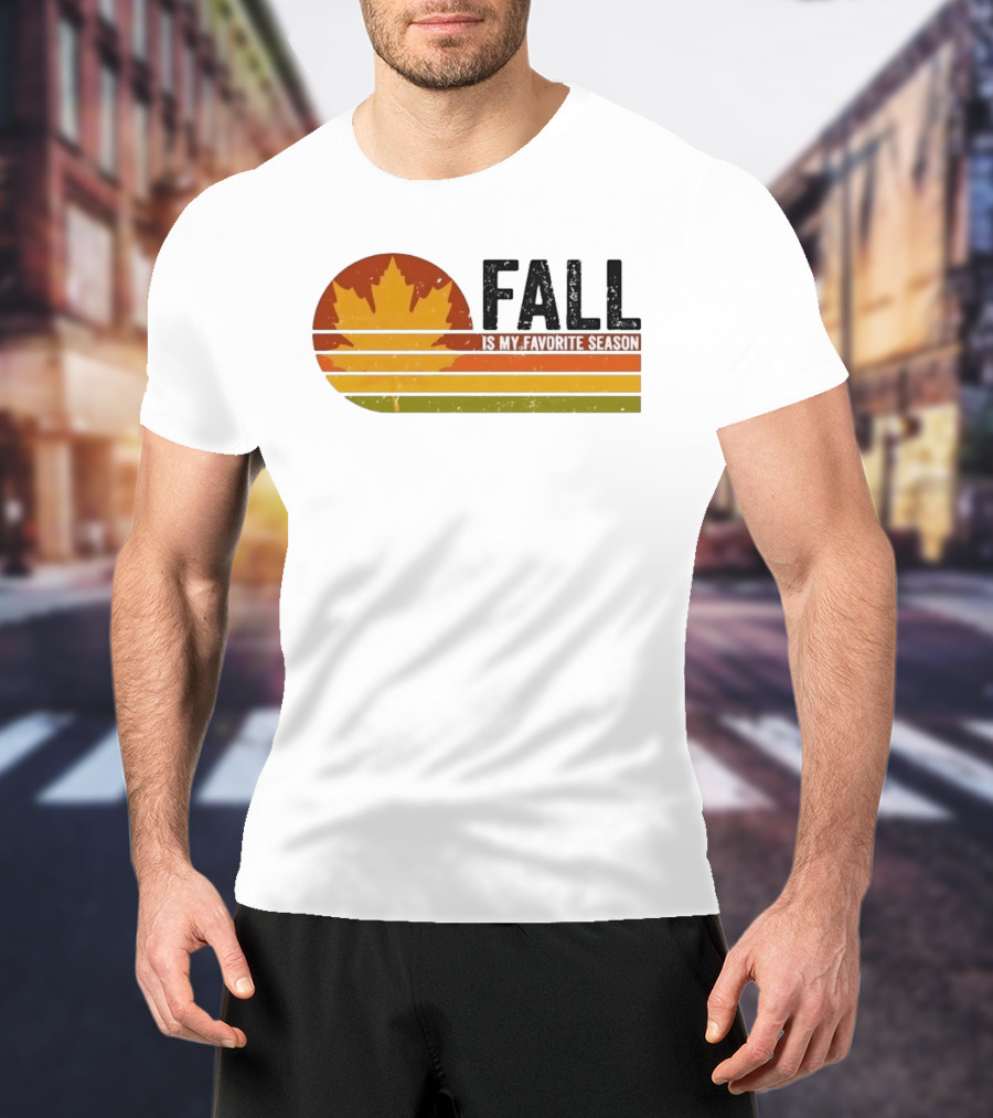 Distressed Fall Is My Favorite Season Maple Leaf T-Shirt