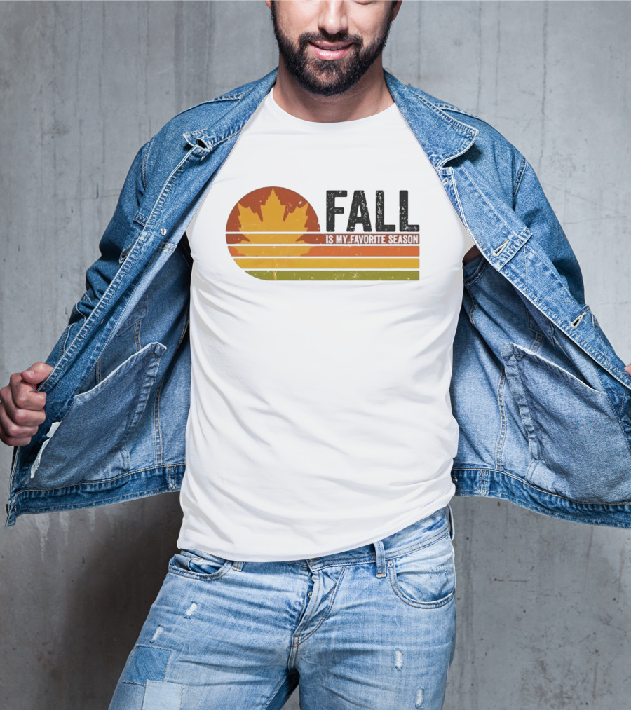 Distressed Fall Is My Favorite Season Maple Leaf T-Shirt