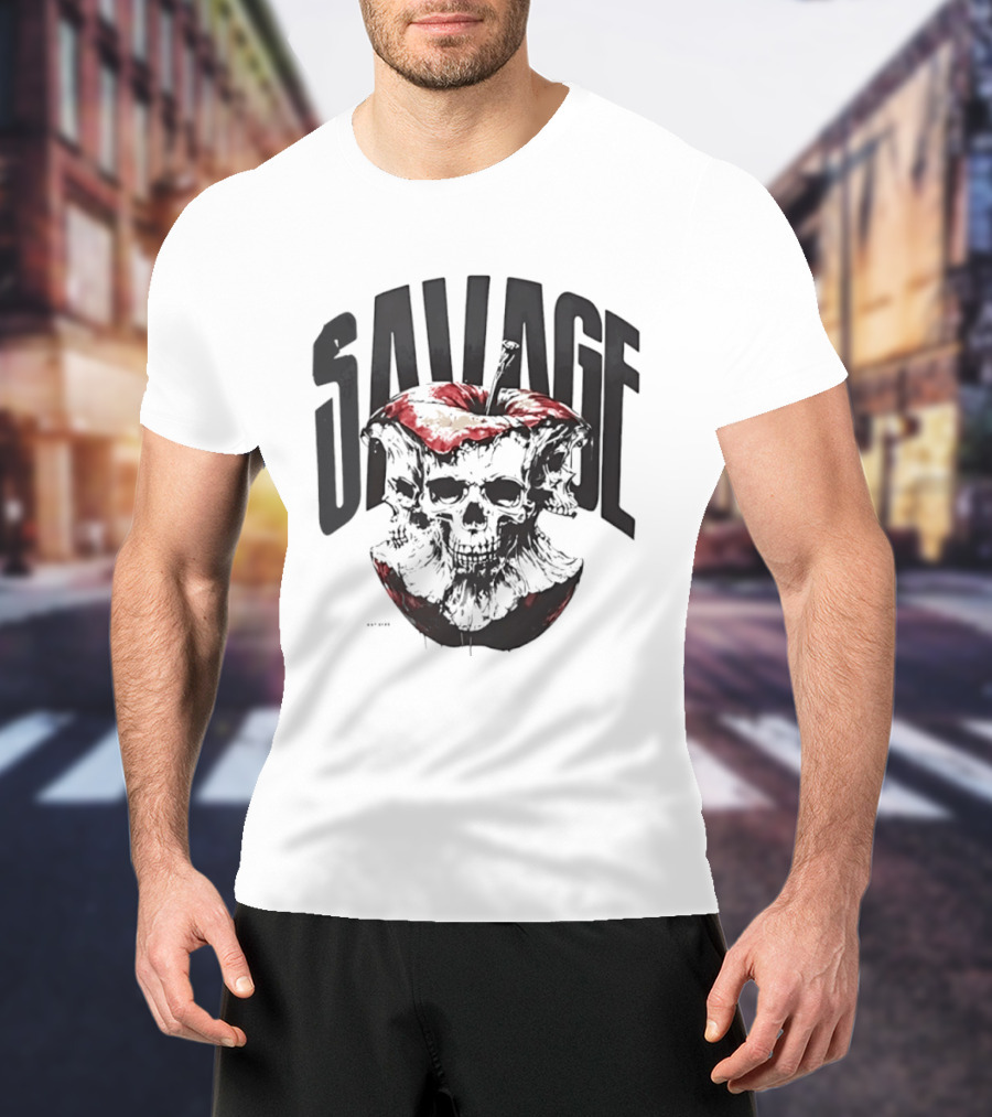 Savage Skull Apple Gothic Edgy T-Shirt