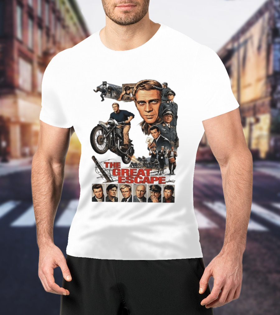 The Great Escape Classic Cinema Movie Steve McQueen 60s War Film T-Shirt