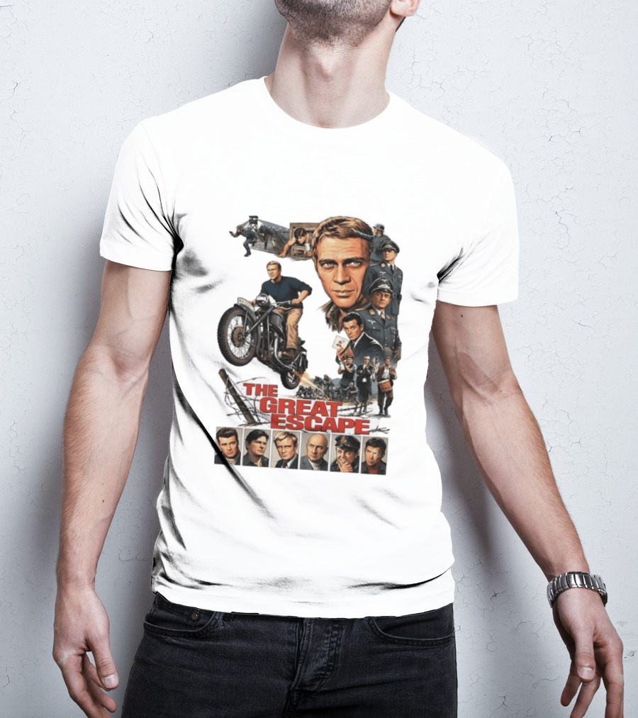 The Great Escape Classic Cinema Movie Steve McQueen 60s War Film T-Shirt
