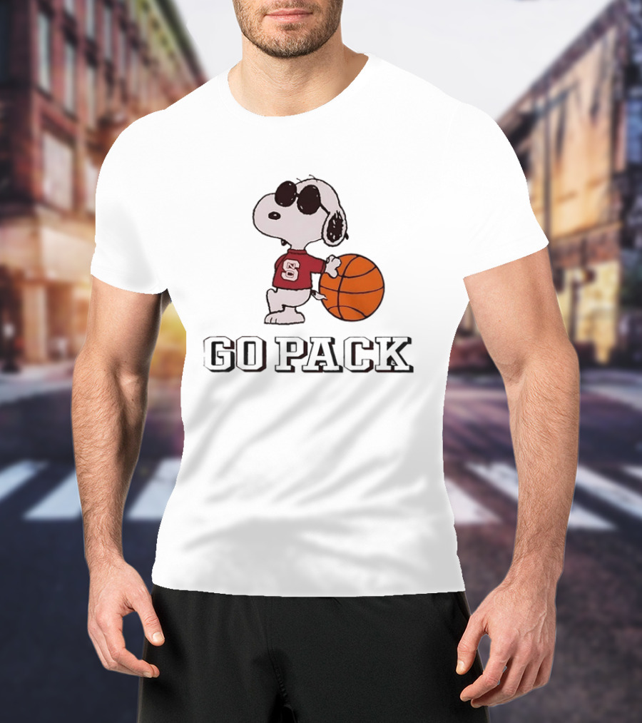 Snoopy NC State Wolfpack Basketball Go Pack T-Shirt