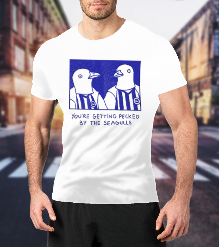 You're Getting Pecked By The Seagulls Striped Seagull T-Shirt