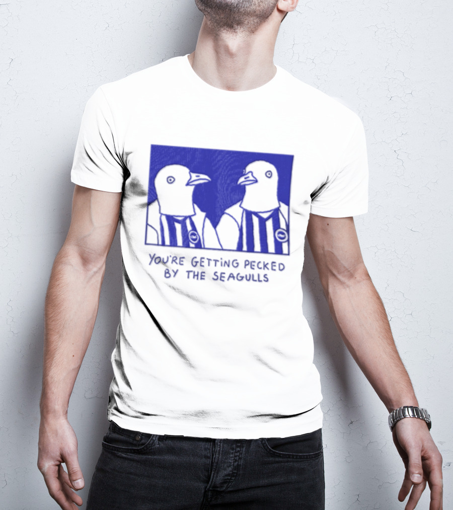 You're Getting Pecked By The Seagulls Striped Seagull T-Shirt