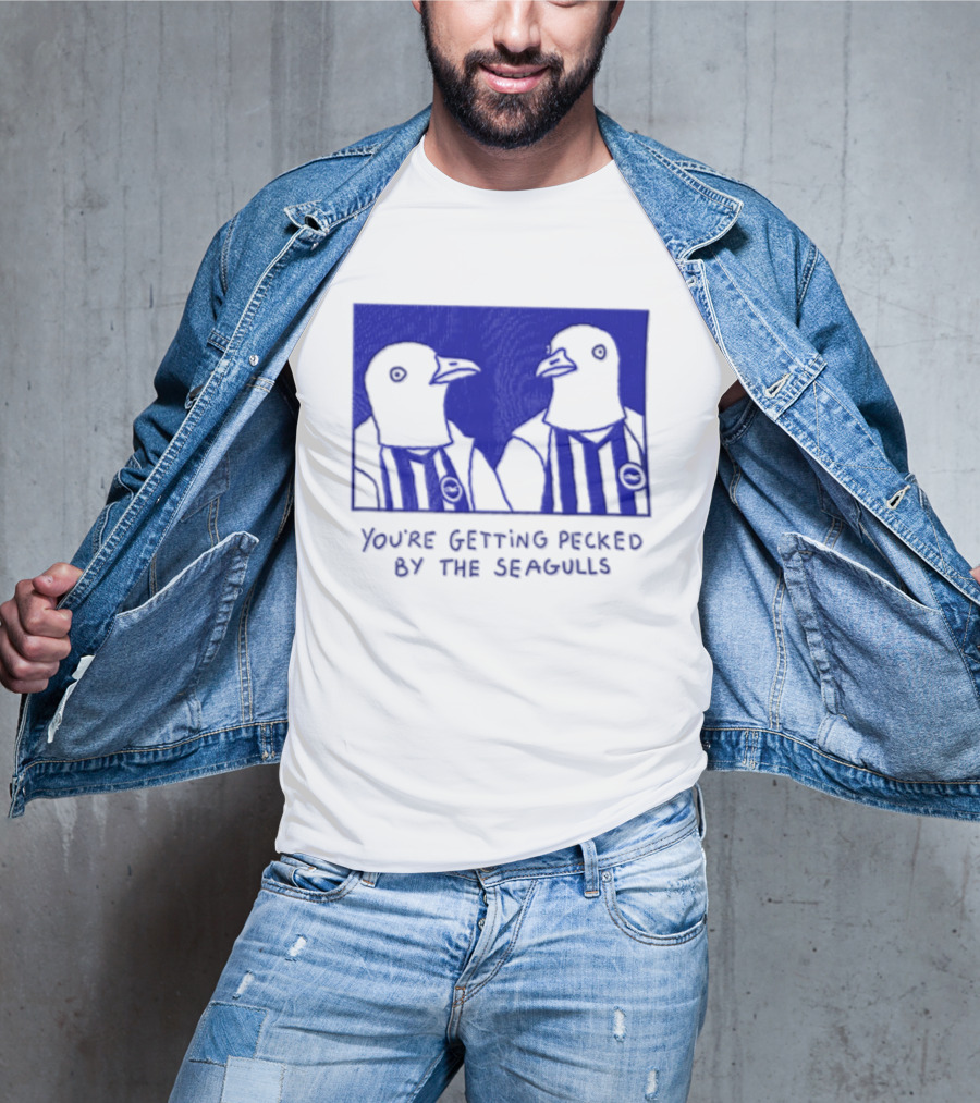 You're Getting Pecked By The Seagulls Striped Seagull T-Shirt