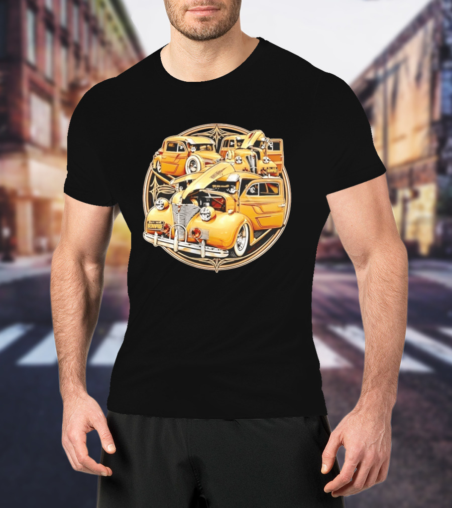 Brown Pride Lowrider Classic Cars Vintage Custom Car Art Deco T-Shirt