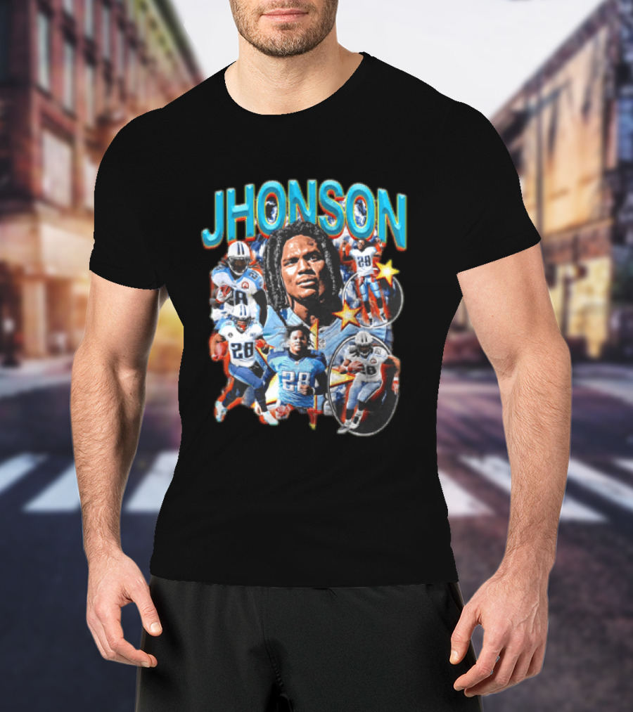 Chris Johnson Tennessee Titans 2000 Yard Season Jhonson 28 NFL Football T-Shirt