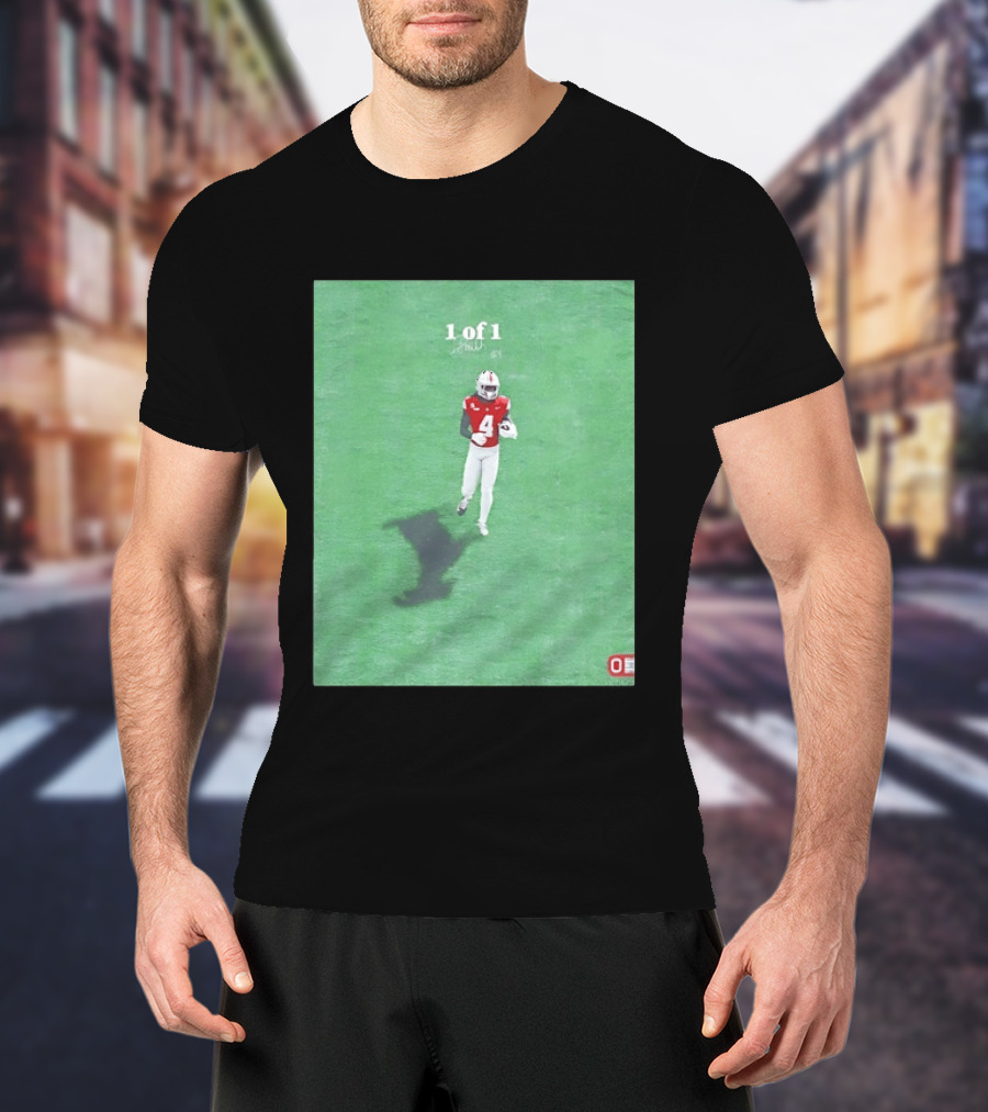 Julian Fleming Ohio State Buckeyes 1 Of 1 Number 4 Football Player T-Shirt