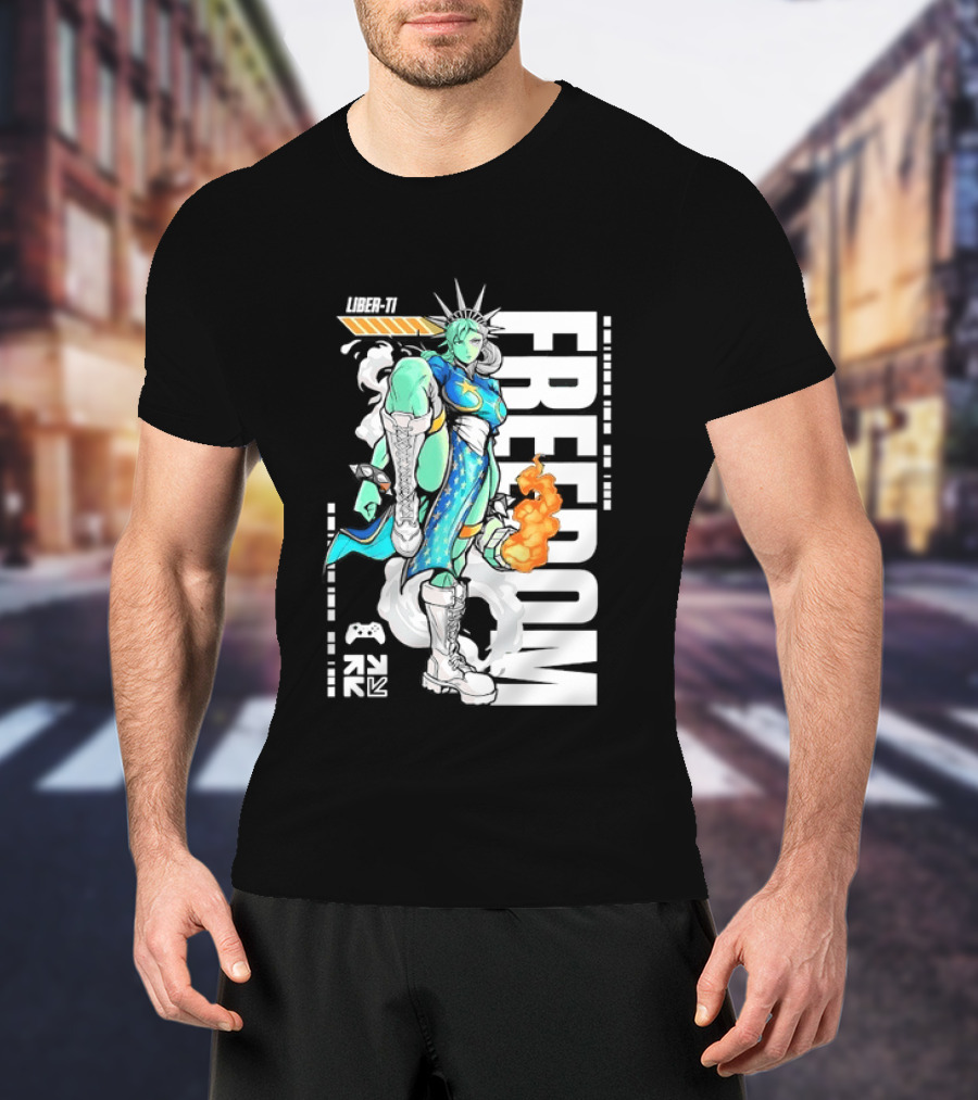 Liber Ti Chun Li Freedom Statue Of Liberty T-Shirt