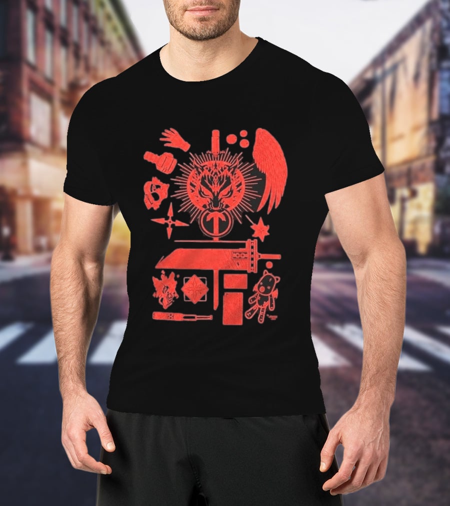 Damien Haas Final Fantasy Symbols And Iconic Items T-Shirt