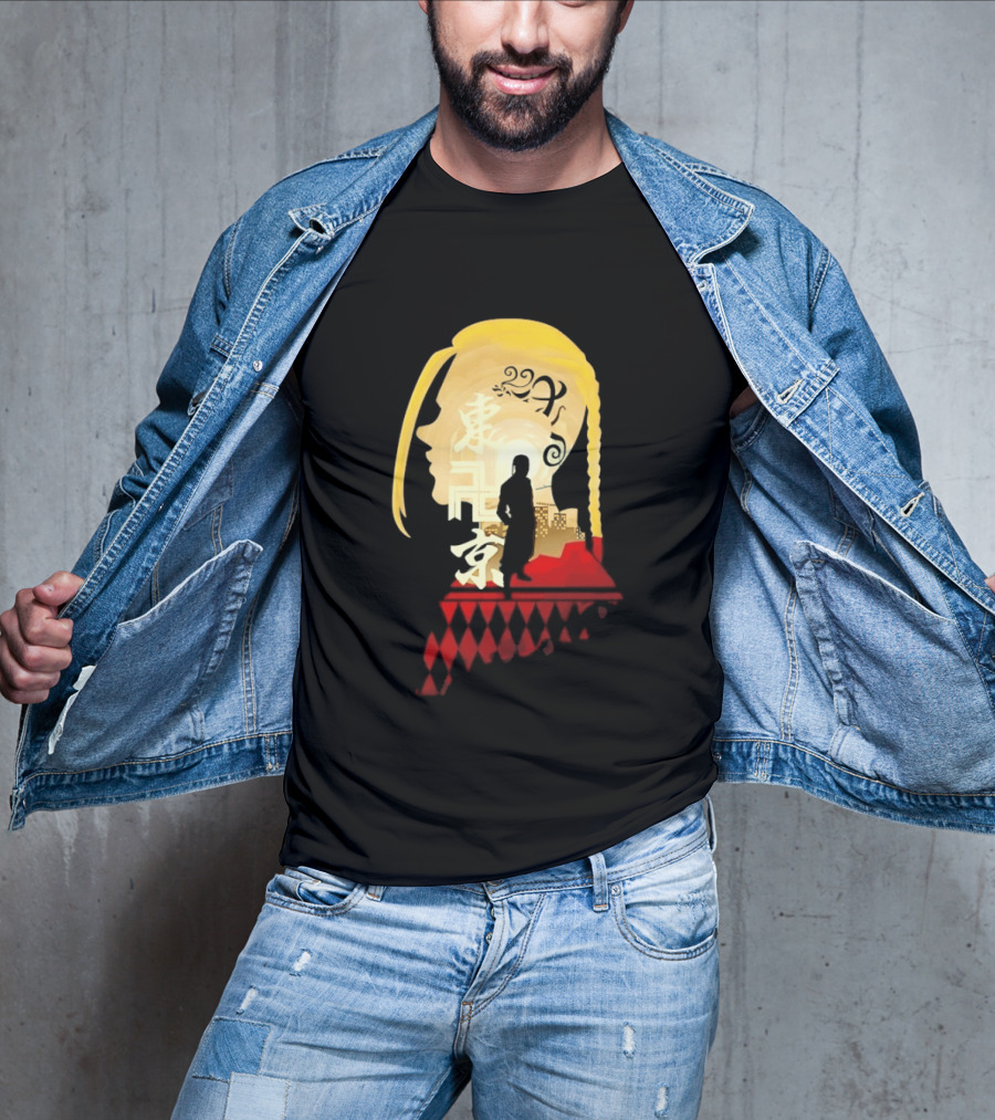 Ken Ryuguji Tokyo Revengers Draken Silhouette Art Japan Cityscape Hair T-Shirt