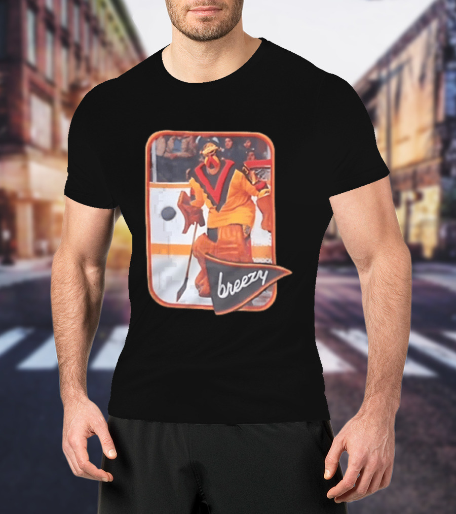 Richard Brodeur Vancouver Canucks NHL Breezy Retro Goalie Gear T-Shirt
