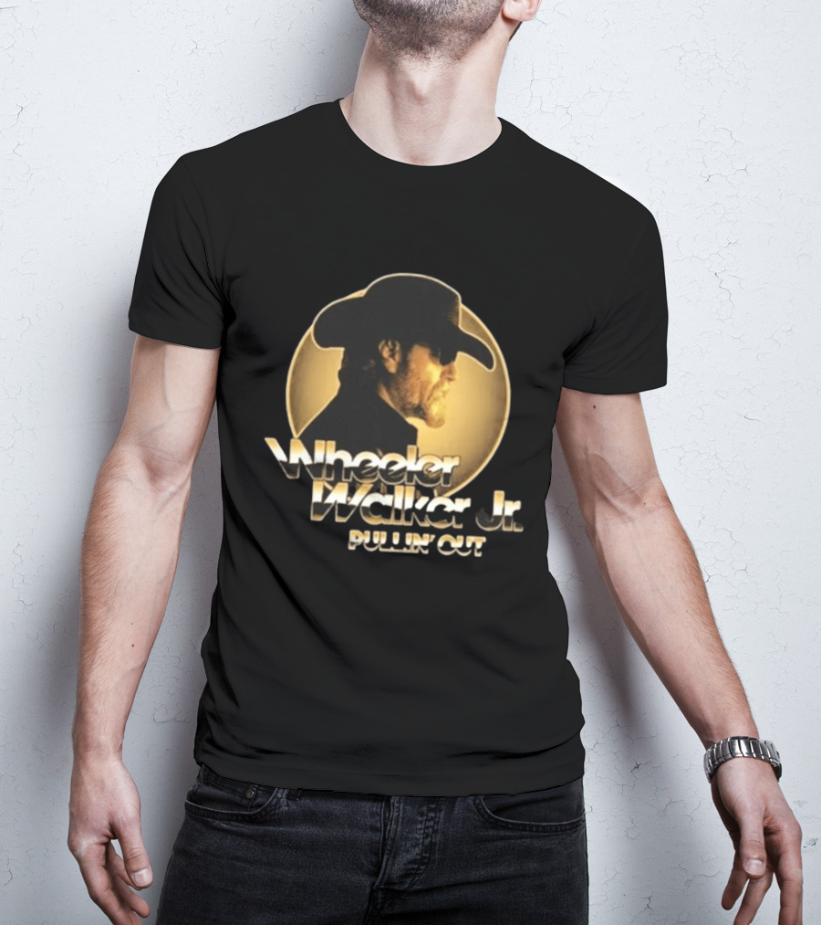 Wheeler Walker Jr. Pullin' Out Album Cover Portrait In Gold T-Shirt
