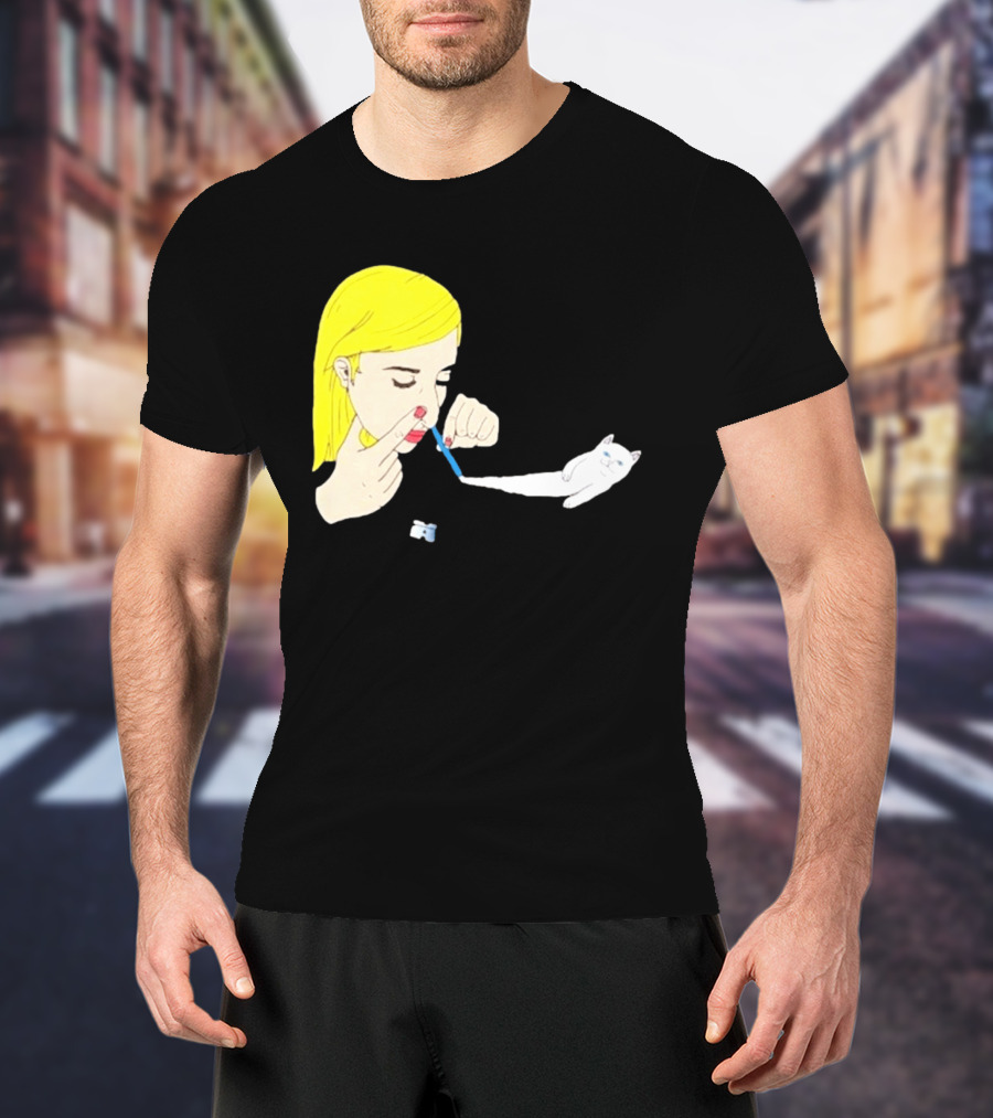 Ripndip Nermal Snorting Cat Blonde Girl Streetwear T-Shirt