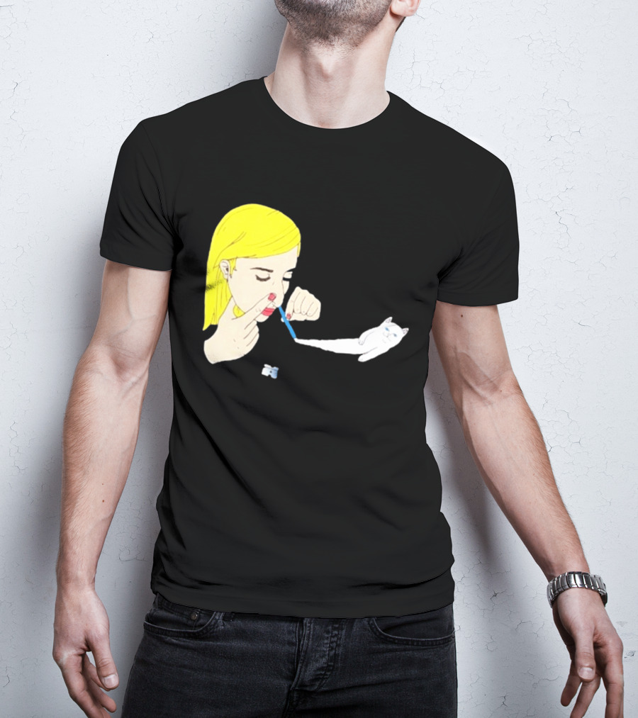 Ripndip Nermal Snorting Cat Blonde Girl Streetwear T-Shirt