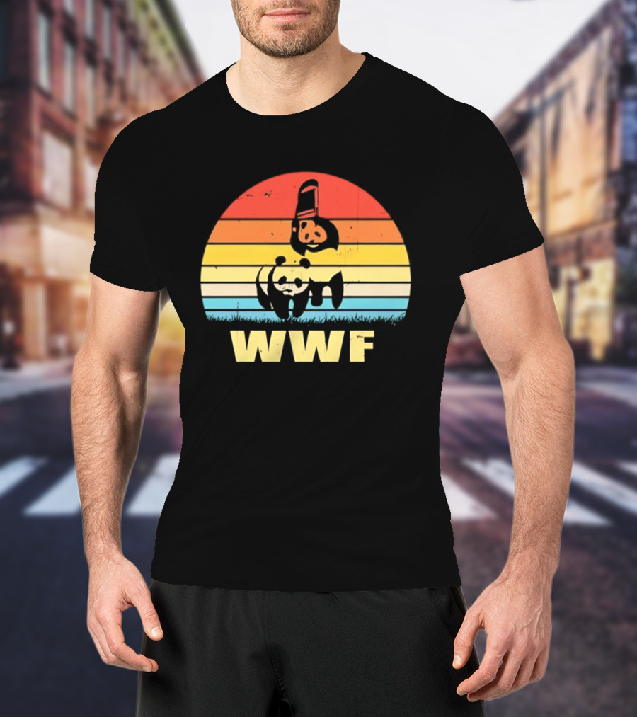 WWF Panda Retro Sunset World Wildlife Fund T-Shirt
