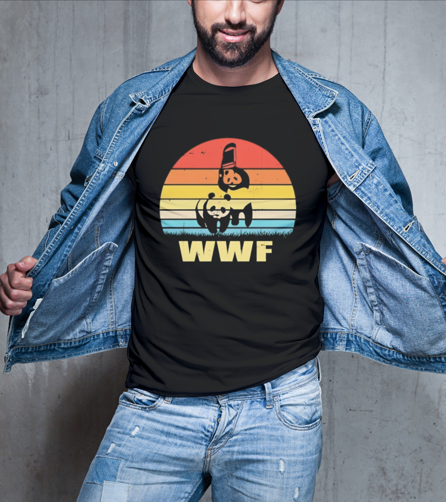 WWF Panda Retro Sunset World Wildlife Fund T-Shirt