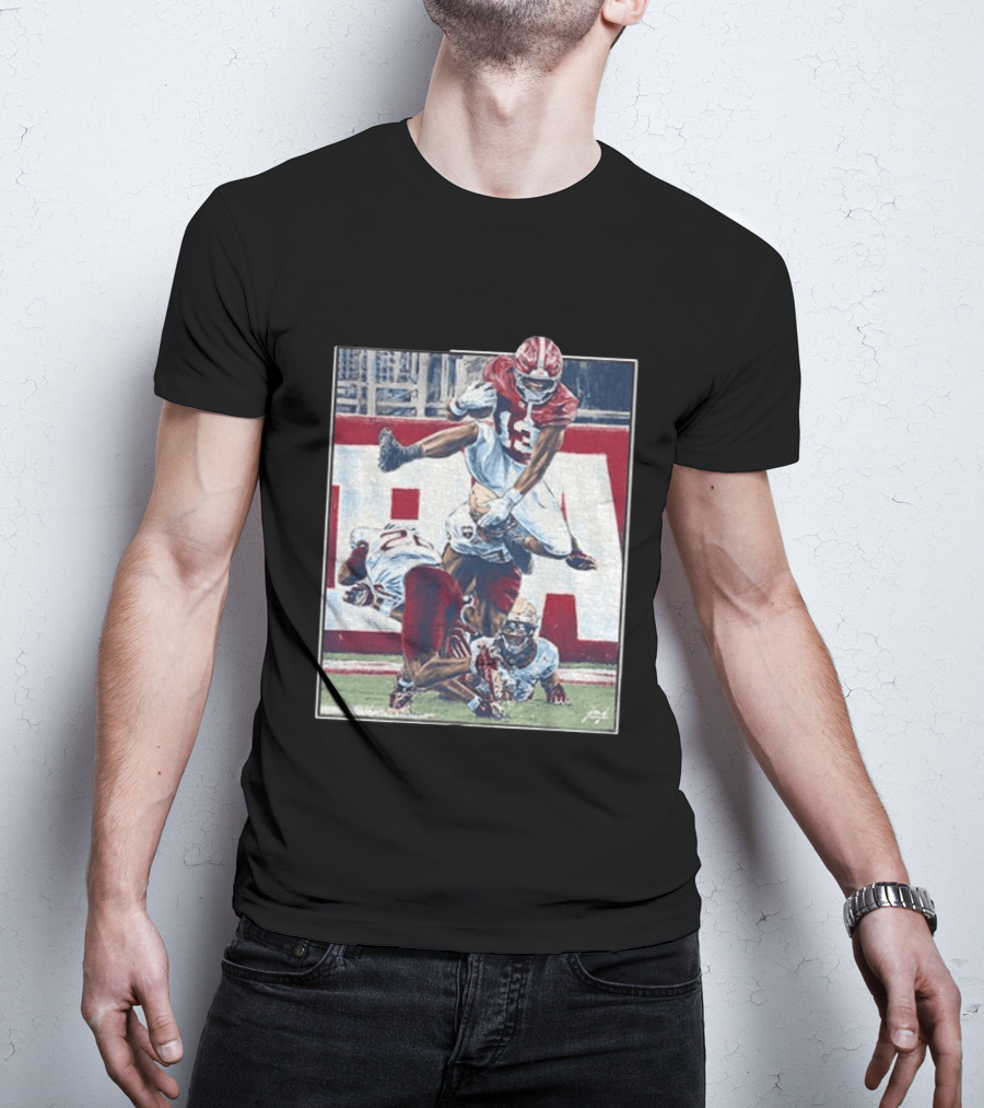 Alabama Football EJ Crowell Leaping Over Noles Defenders T-Shirt