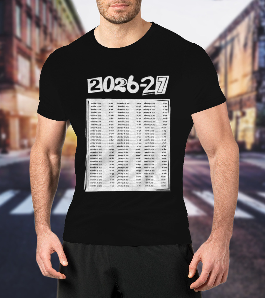 2026 2027 San Jose Sharks Team Hockey Match Date Schedule T-Shirt
