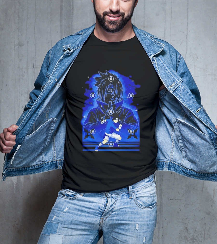 Sasuke Uchiha Naruto Anime Ninja Sharingan Chidori Jutsu T-Shirt
