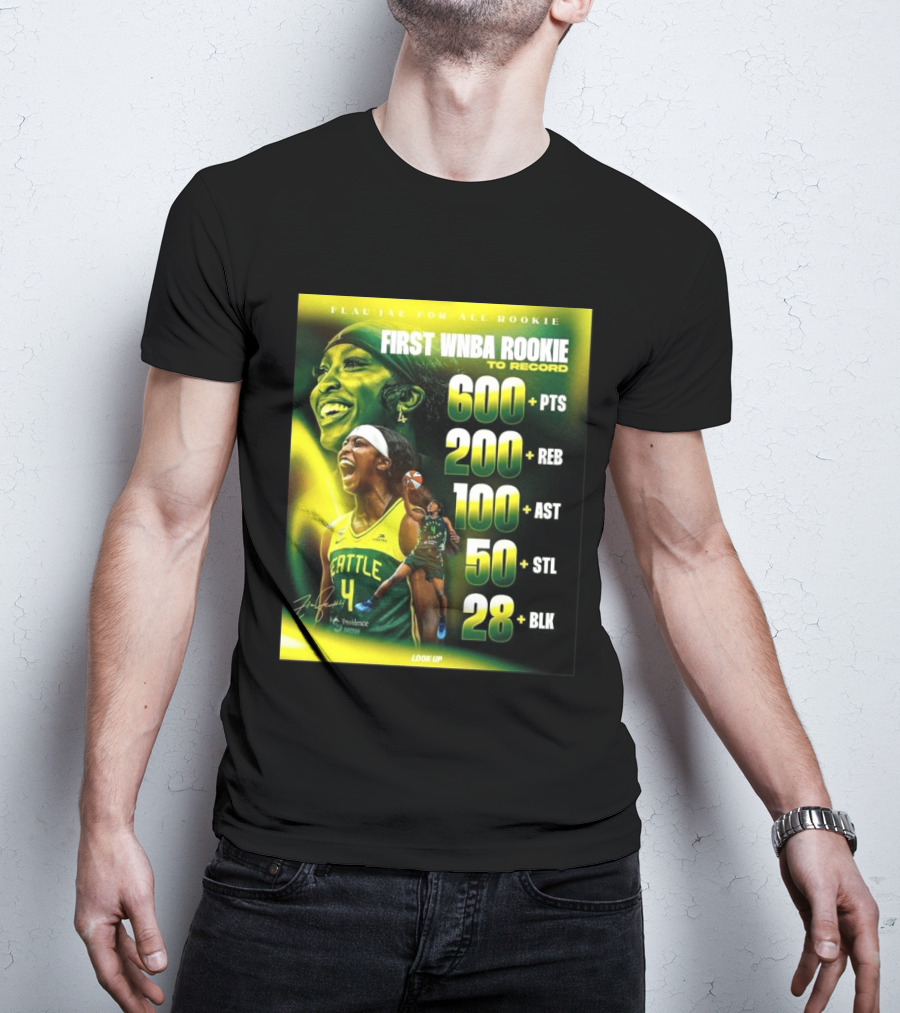 Flau'jae For All Rookie First WNBA Rookie To Record 600+ PTS 200+ REB 100+ AST 50+ STL 28+ BLK Seattle T-Shirt