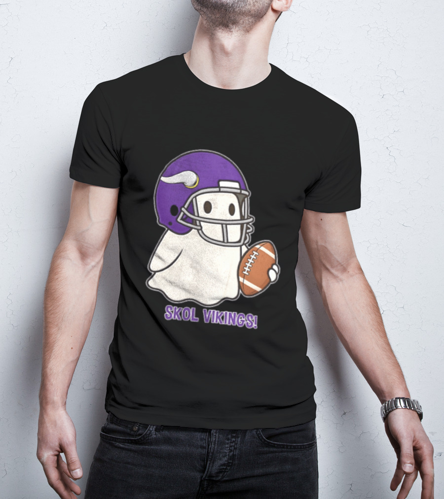 Minnesota Vikings Skol Vikings Ghost Purple Football Helmet T-Shirt