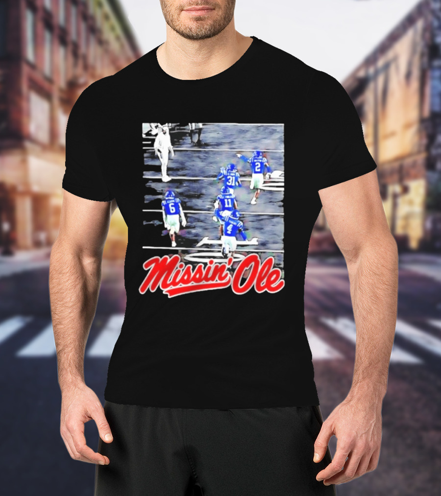 Missin' Ole Mississippi Rebels Football Players In Action T-Shirt