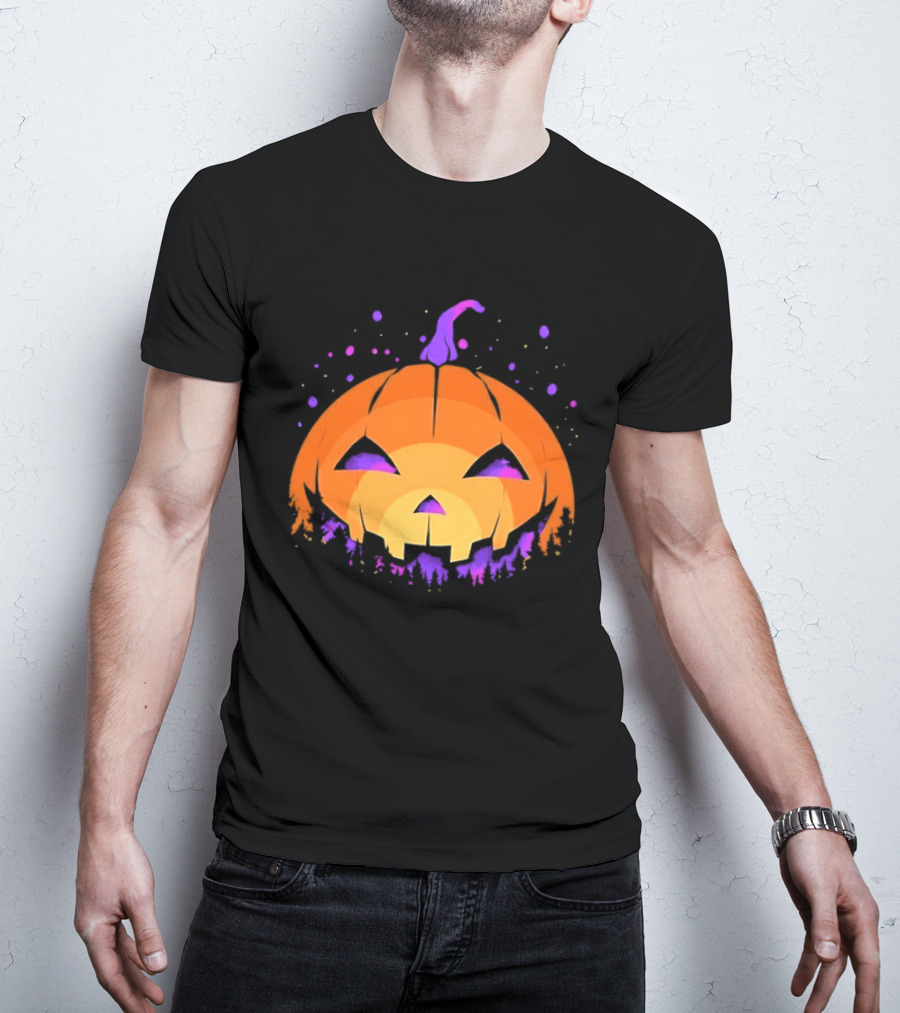 Spooky Jack O' Lantern Vibrant Halloween Vibes T-Shirt
