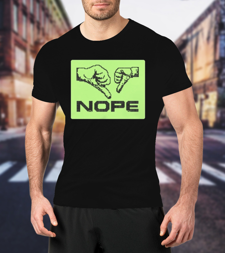 Nope Thumbs Down Pixel Art Dislike Expression T-Shirt