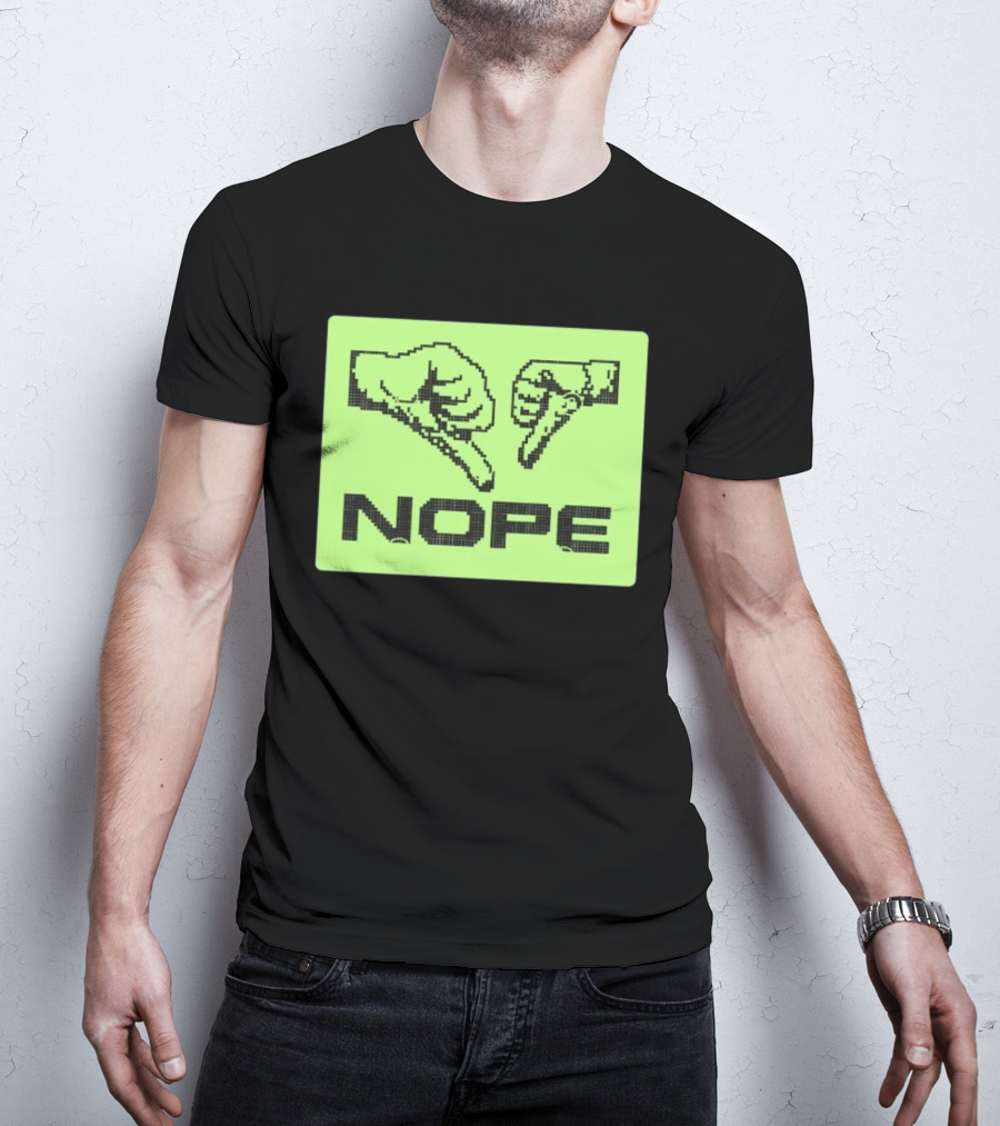 Nope Thumbs Down Pixel Art Dislike Expression T-Shirt