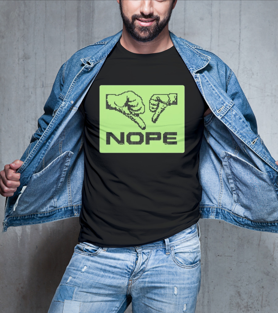 Nope Thumbs Down Pixel Art Dislike Expression T-Shirt