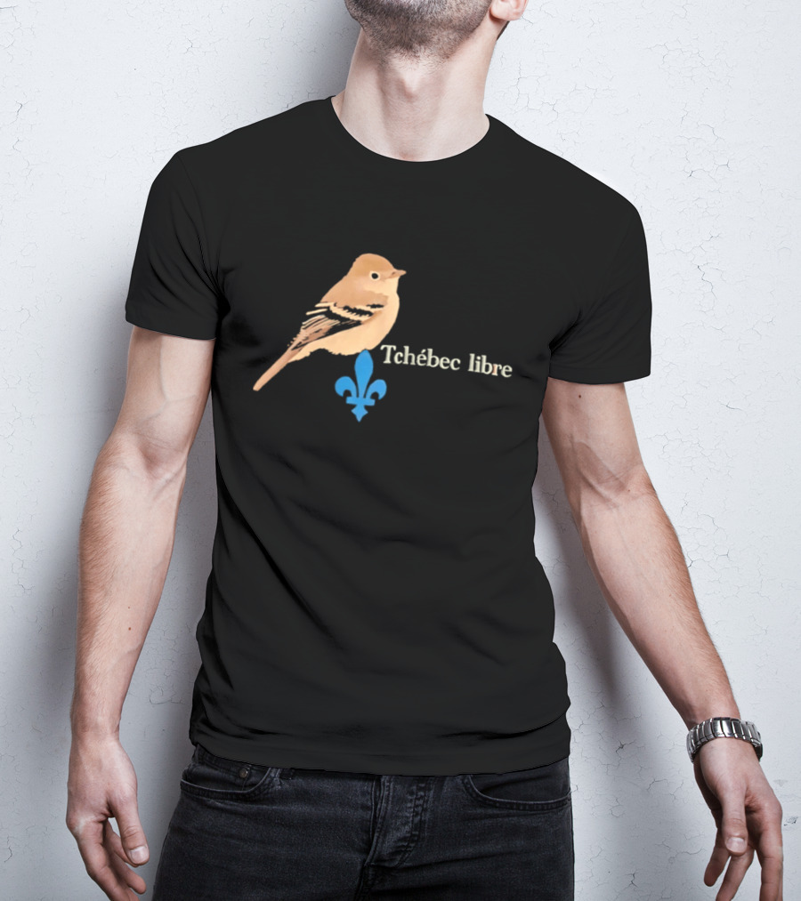 Tchébec Libre Fleur De Lis Quebec Bird T-Shirt