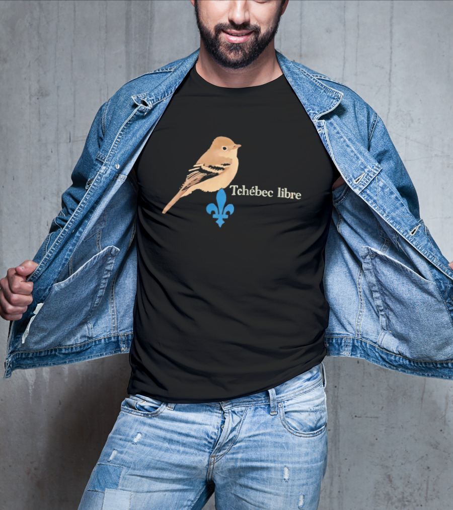 Tchébec Libre Fleur De Lis Quebec Bird T-Shirt