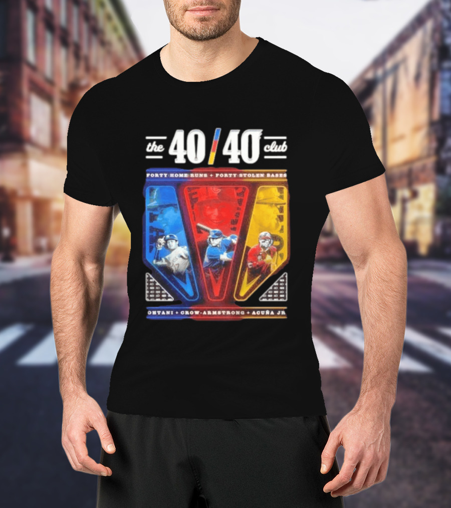 The 40 40 Club Forty Home Runs Forty Stolen Bases Ohtani Crow Armstrong Acuña Jr T-Shirt