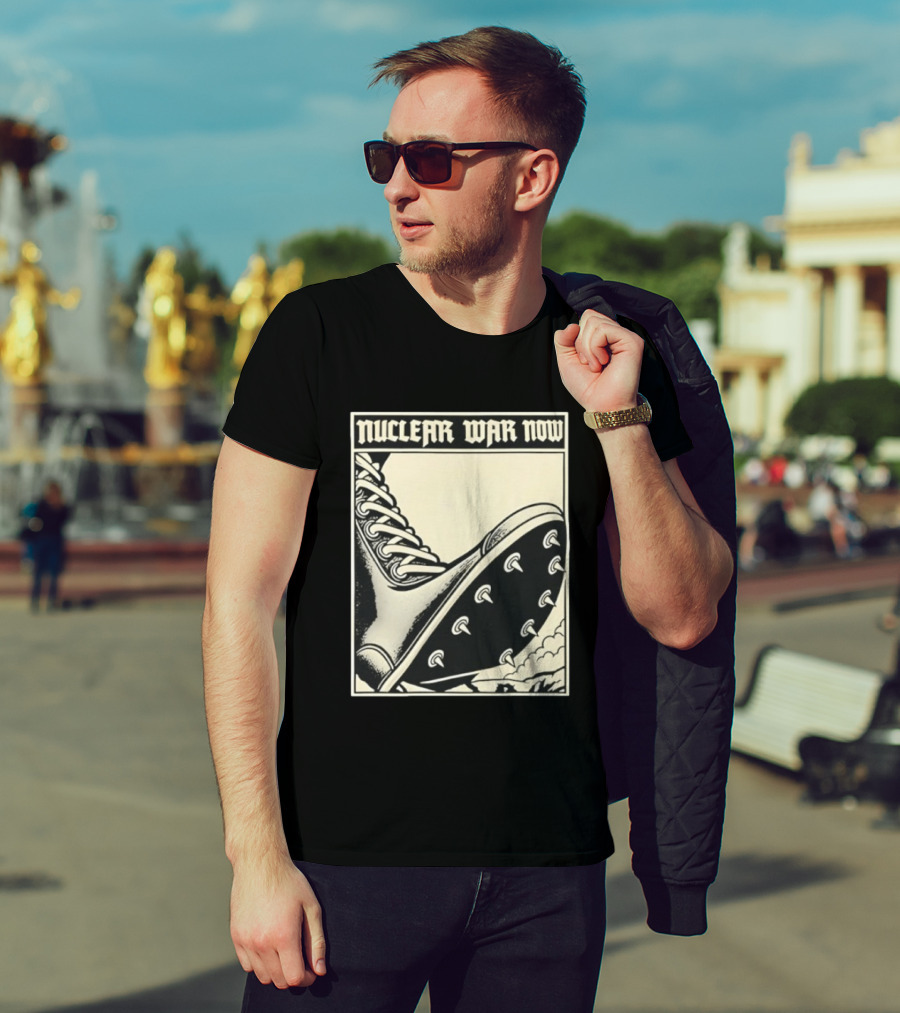 Nuclear War Now Spiked Boot Metal Punk Underground T-Shirt