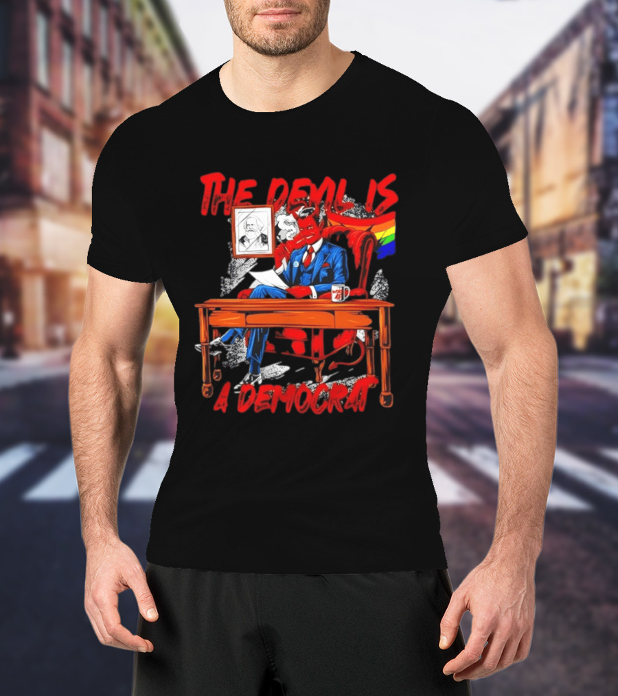 The Devil Is A Democrat With Woke AF Rainbow Flag Suit T-Shirt