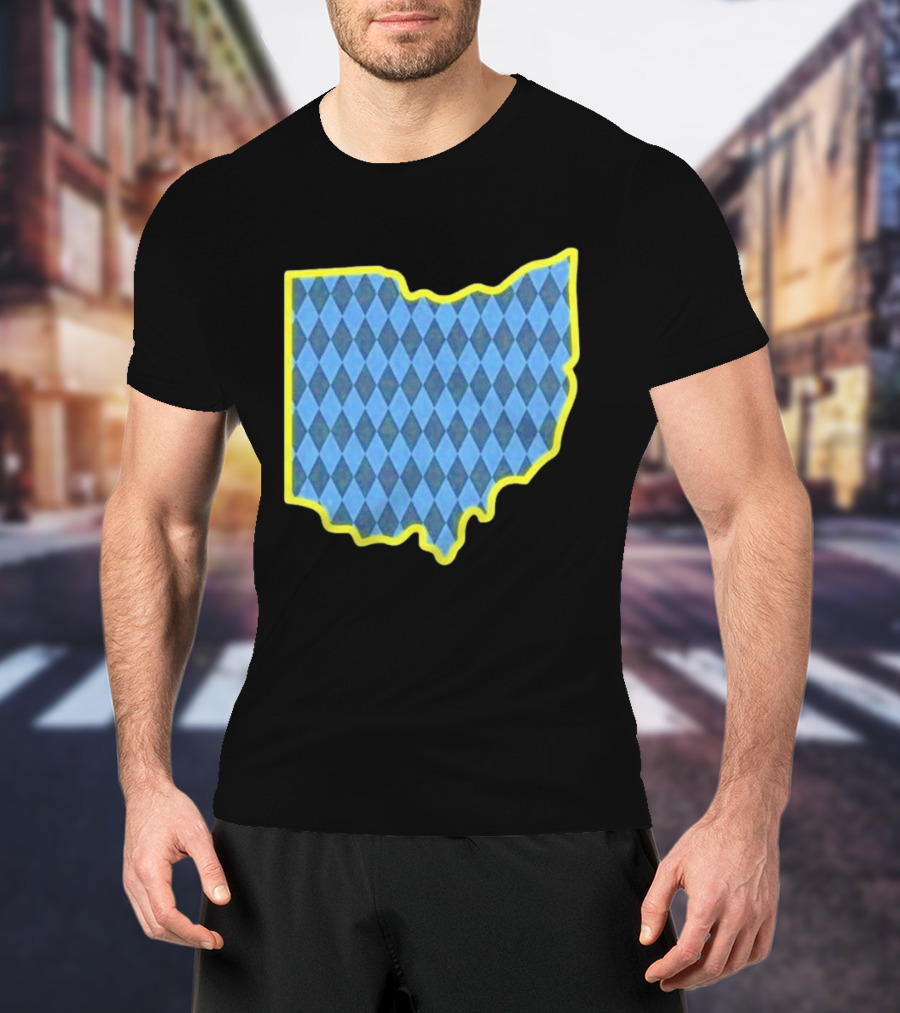 Oktoberfest Ohio Bavarian Diamond Pattern Map T-Shirt