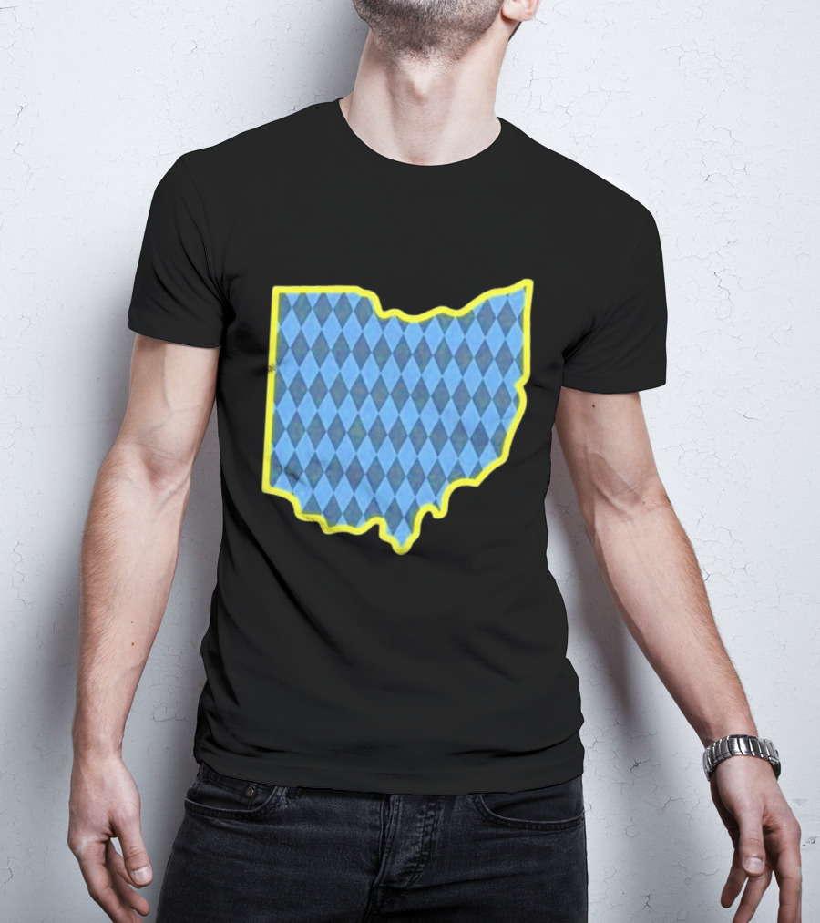 Oktoberfest Ohio Bavarian Diamond Pattern Map T-Shirt