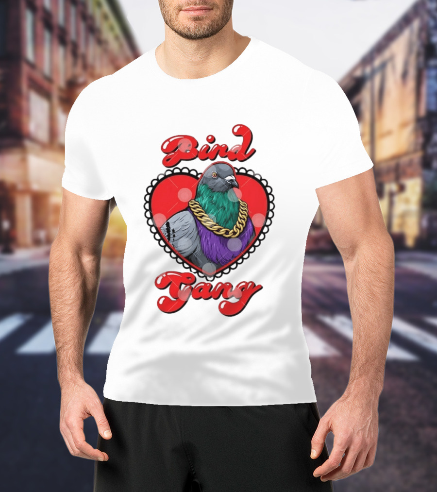 Bird Gang Pigeon With Heart Shaped Gold Chain T-Shirt