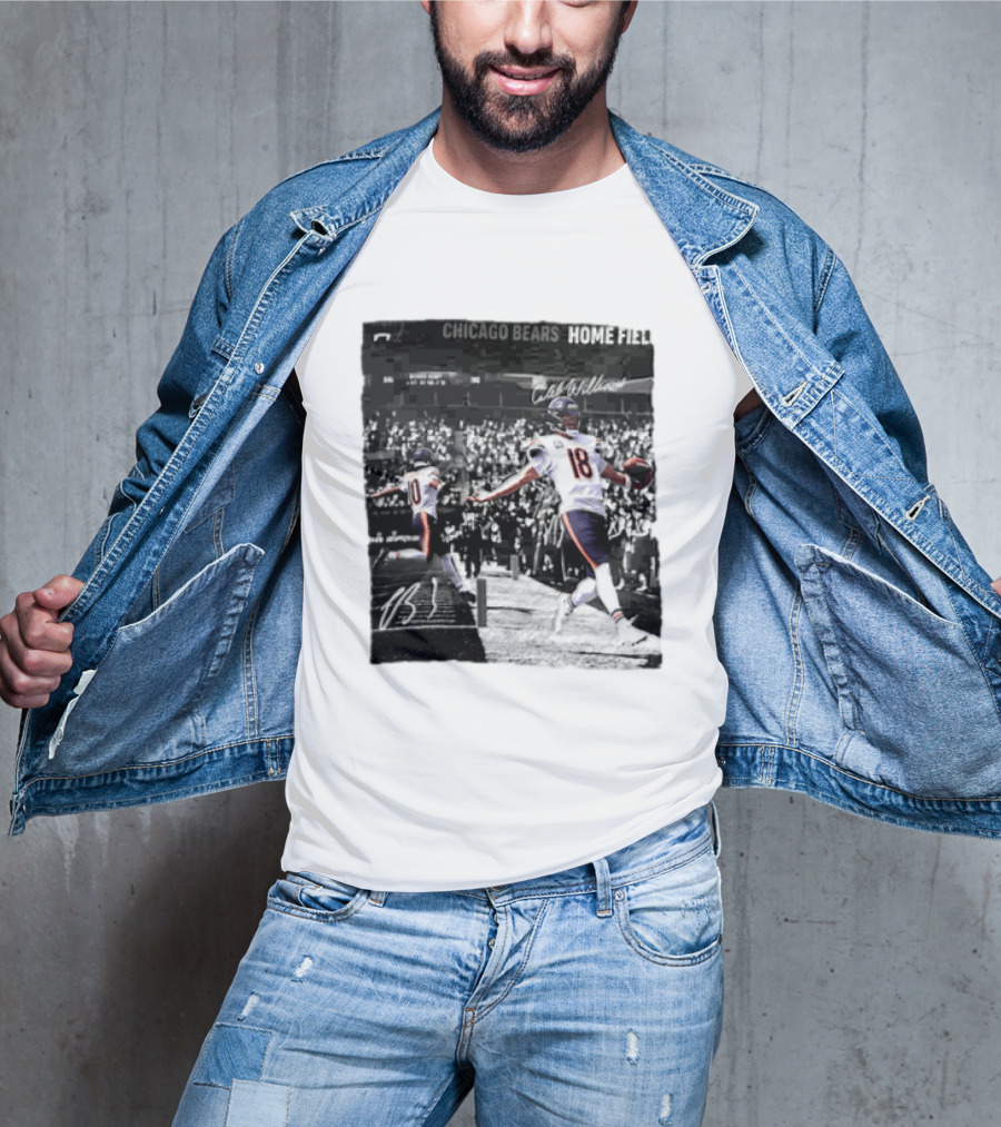 Chicago Bears Caleb Williams And Luther Burden Home Field Football T-Shirt