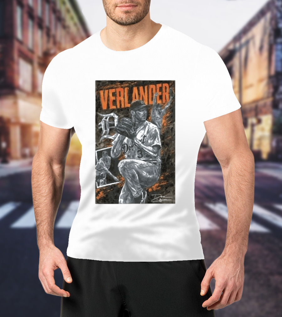 Detroit Tigers Verlander Baseball Legend 35 Pitcher T-Shirt